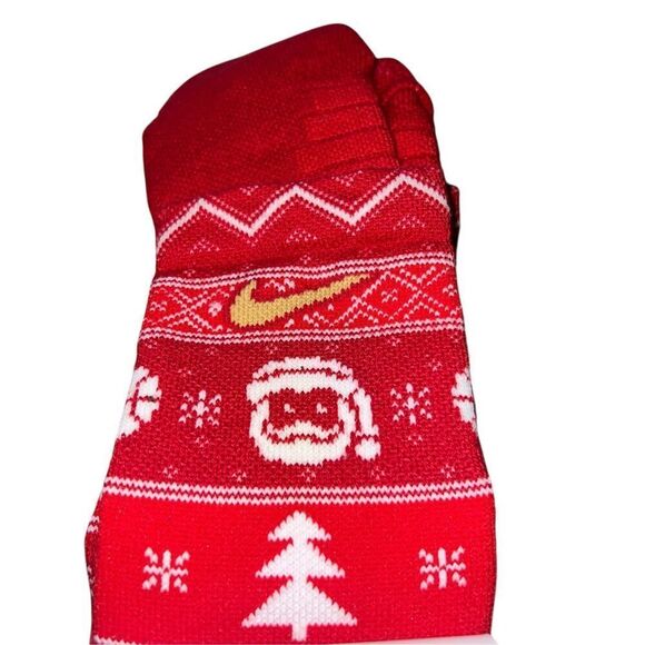 2 Nike ELITE Crew Basketball Socks CHRISTMAS red santa holidays men’s Xl 12-15 - Picture 3 of 3
